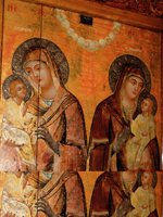 Церковь Богородицы Хрисолиниотисса икона с двумя изображениями Пресвятой Девы с Младенцем
