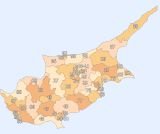 Карта почтовых кодов Кипра