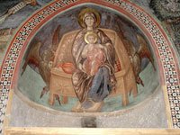 Фреска из латинской церкви, пристроенная в XIII веке к церкви монастыря Иоанна Лампадистиста.