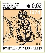 Марка Кипра: Беженец 2013 0.02 евро