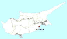 Ларнака на карте Кипра