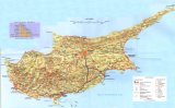 Карта Кипра рельефная
