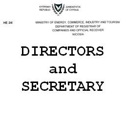 Сертификат директоров и секретаря кипрской компании Certificate of directors and secretary