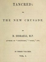 Обложка книги Б.Дизраэли «The New Crusade» (1847)