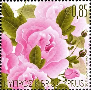 Марка Кипра: Розы - Роза Damascena 0,85 евро
